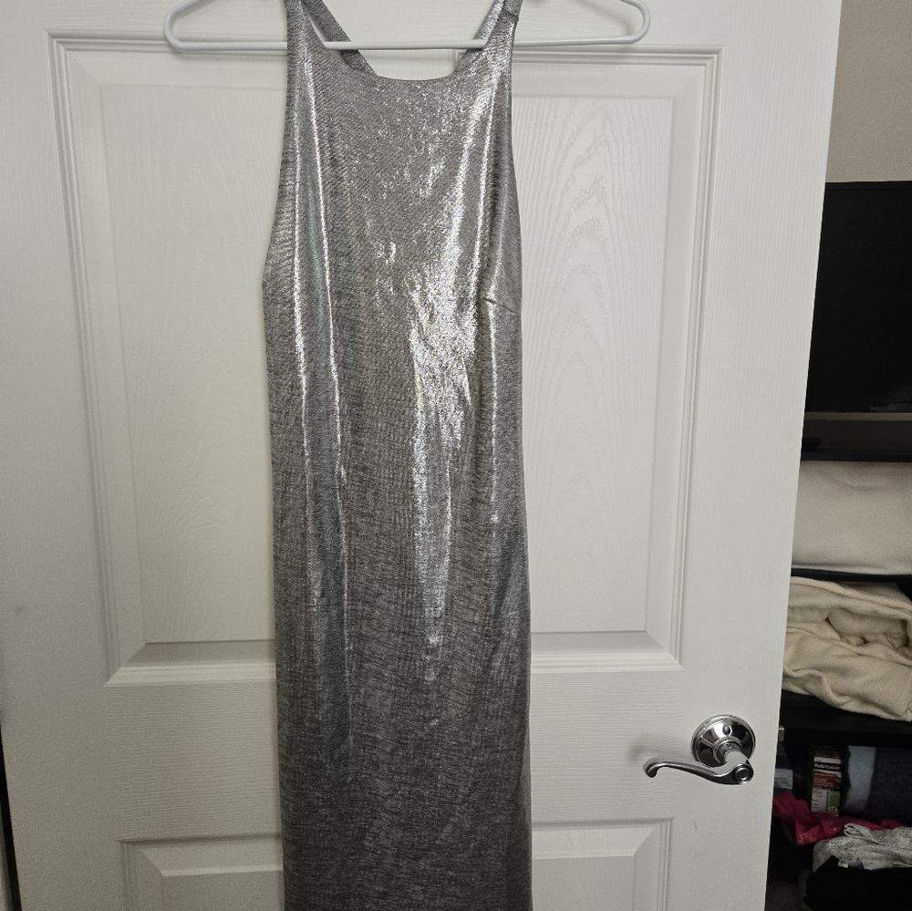 Elegant Silver WHBM Evening Dress